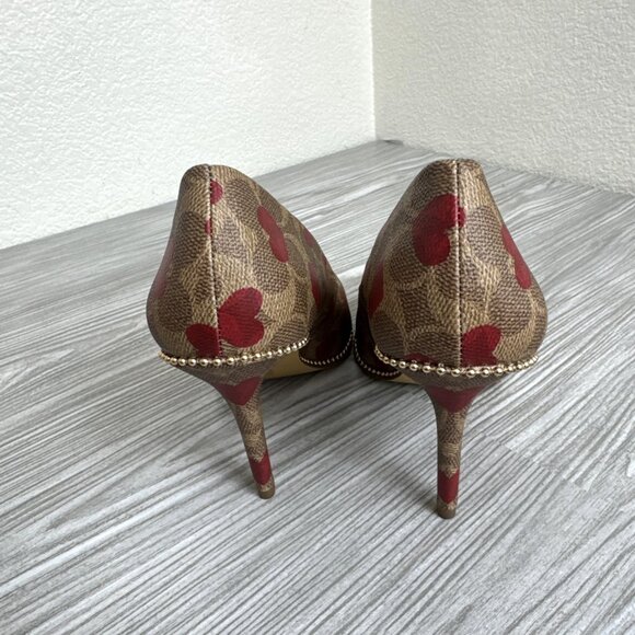 COACH Waverly Valentines Heart Printed Pumps - Picture 4 of 16